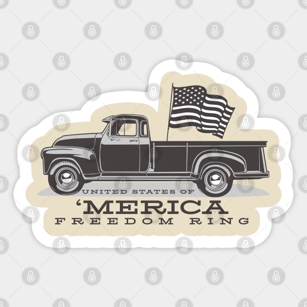 Driving for Freedom and the 4th of July Sticker by fatbastardshirts